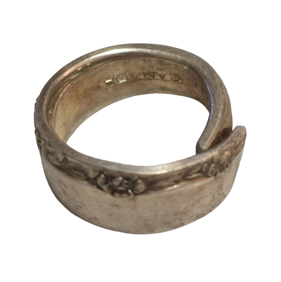 Hand Forged Flatware Spoon Ring SZ 4 L12 - Picture 2 of 2